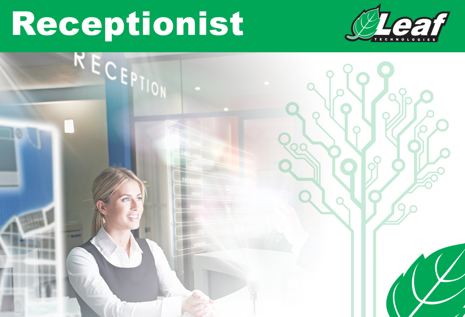 Receptionist Wanted Leaf Technologies