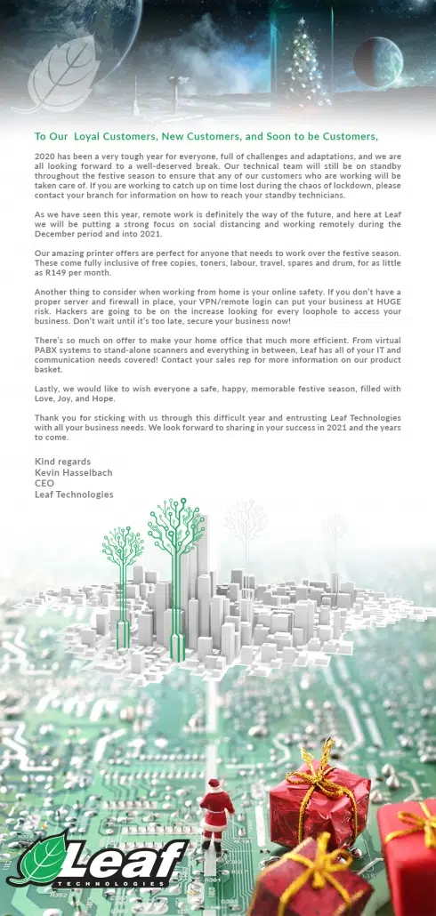 To Our Loyal Customers, New Customers, And Soon To Be Customers 1 Xmas Mailer